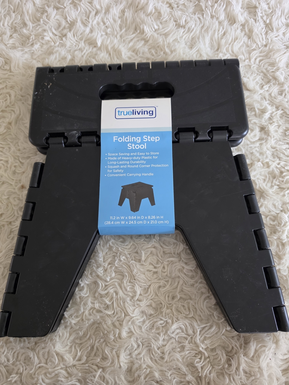 trueliving Black Folding Step Stool - Portable Home Step Stool